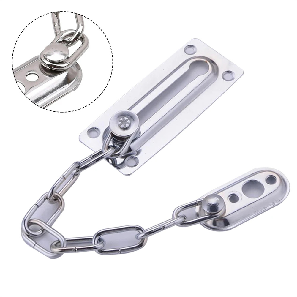 Pc Security Lock - 1 Stuk RVS Veiligheidsdeurkettingslot Zilver Schuifbeschermer