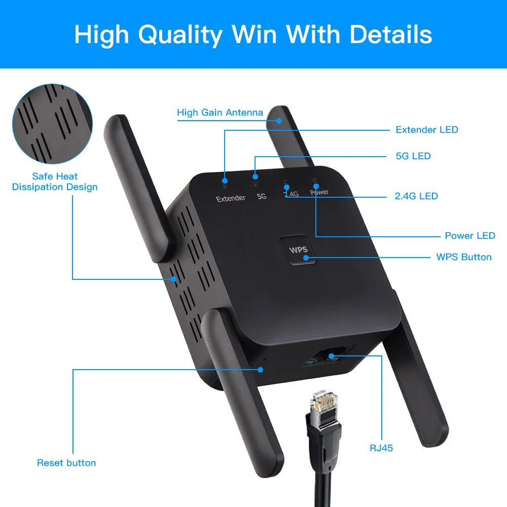 WiFi Repeater 1200Mbps 2.4GHz/ - Wifi Range Extender recensie en prijs